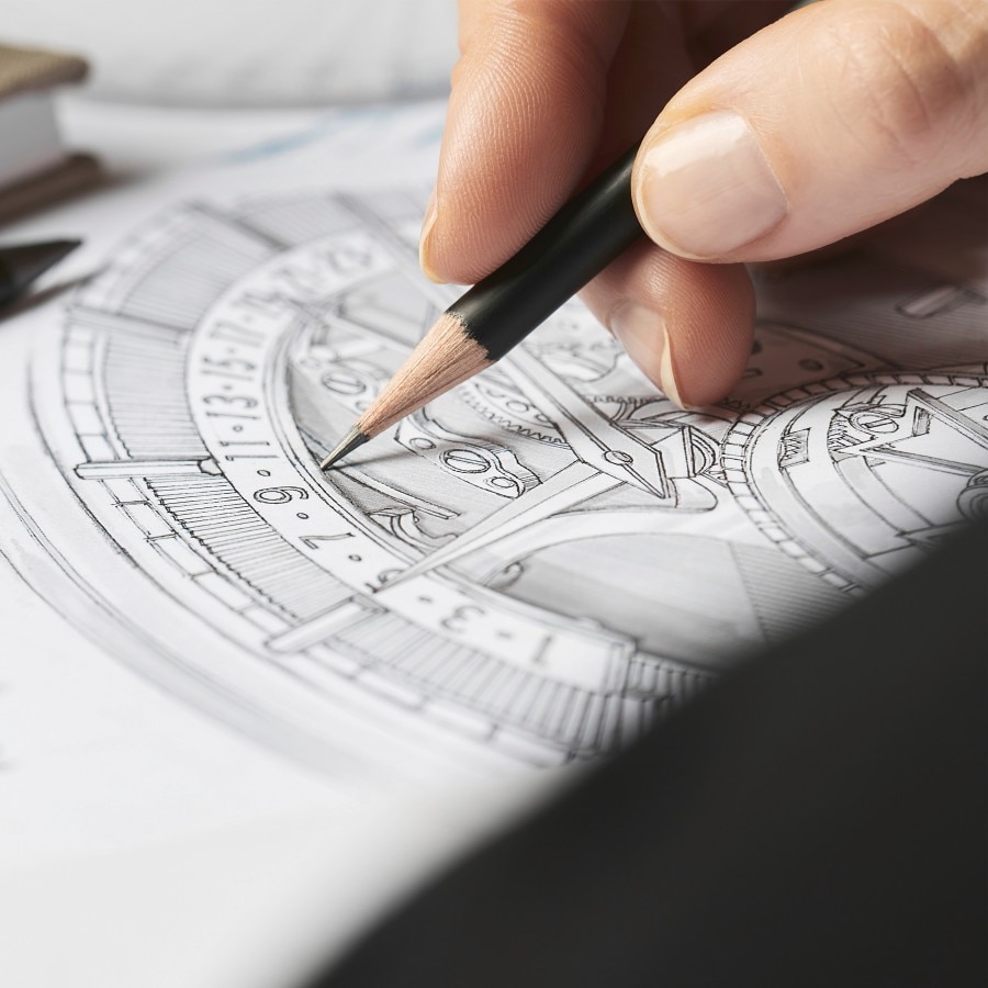 Designer drawing a watch