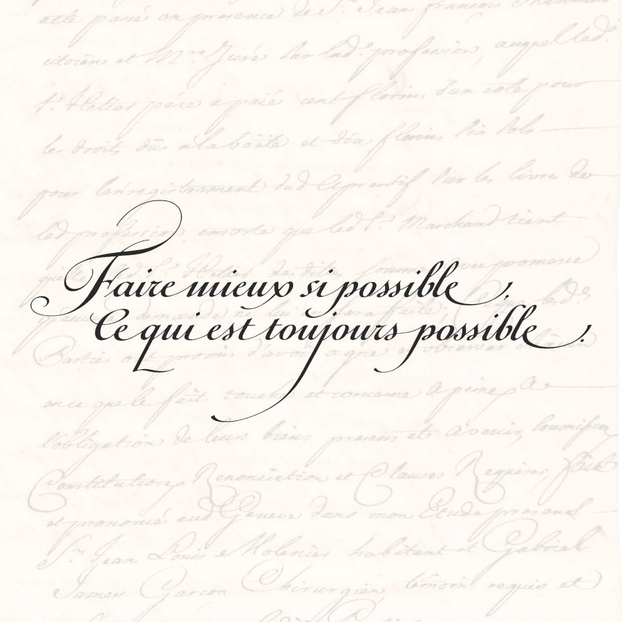 A light background with the French text, which translates to 'Do better if possible, which is always possible.'