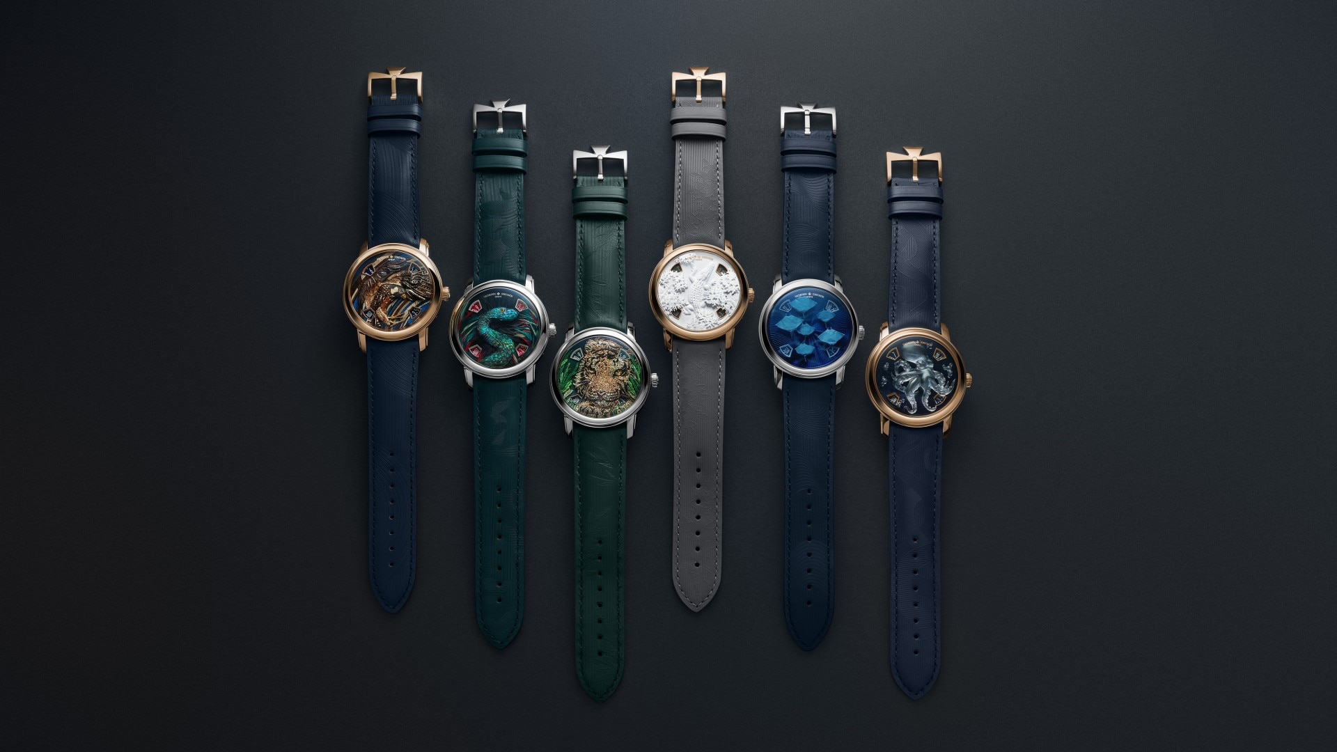 View of all six 'Tribute to the Animal Kingdom' concept watches