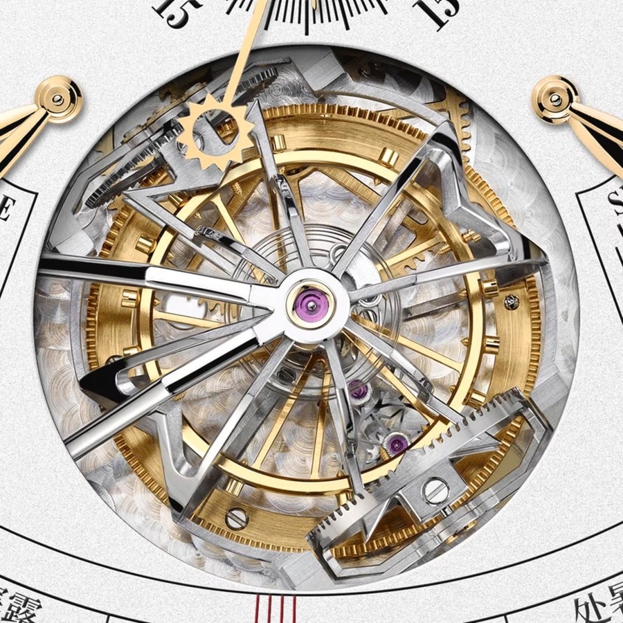 Uno sguardo al complesso meccanismo dell'orologio cinese con calendario perpetuo