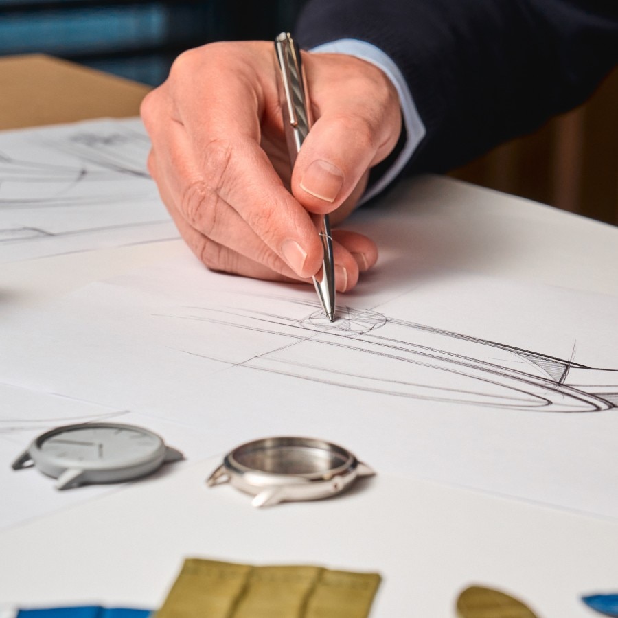 Designer drawing a watch