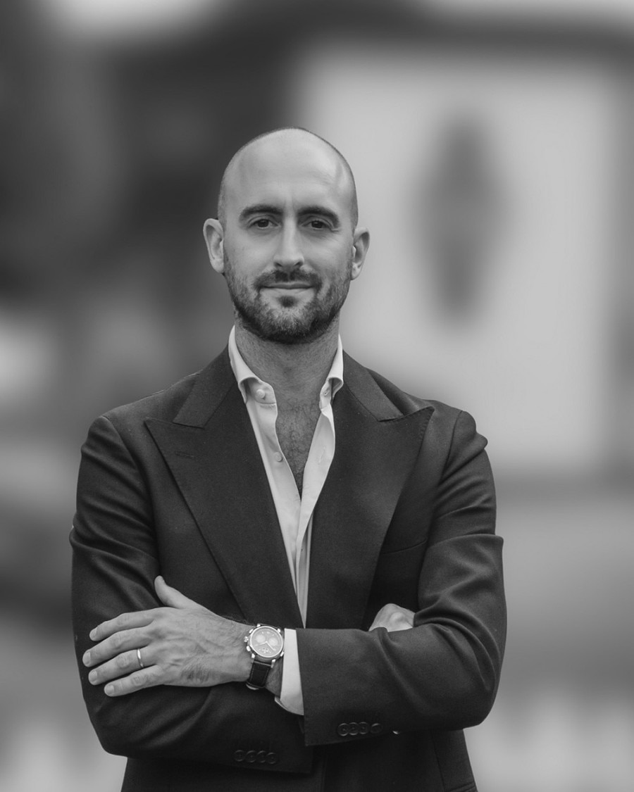 Black & white portrait of Matteo Bega