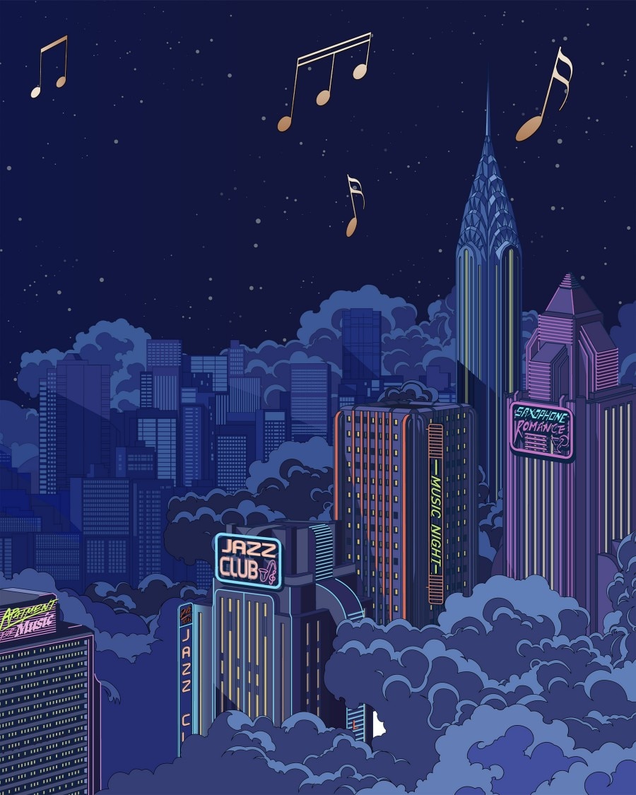 由江杉設計，描繪現代城鎮風貌