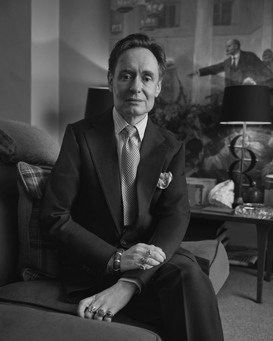 Black & white portrait of Nicholas Foulkes