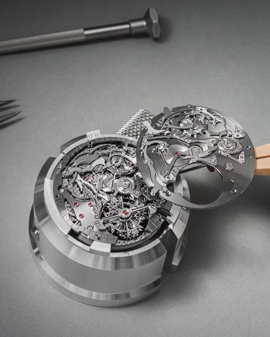 Intricate watch movement mechanics