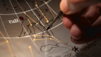 Image illustrating the hand-engraving of a constellation