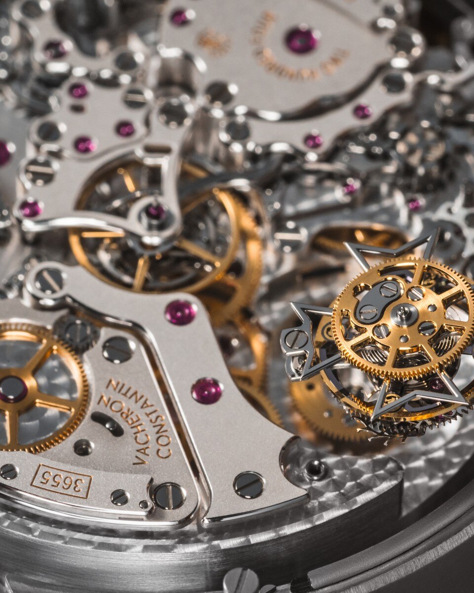 Close-up of the Vacheron Constantin watch mechanism
