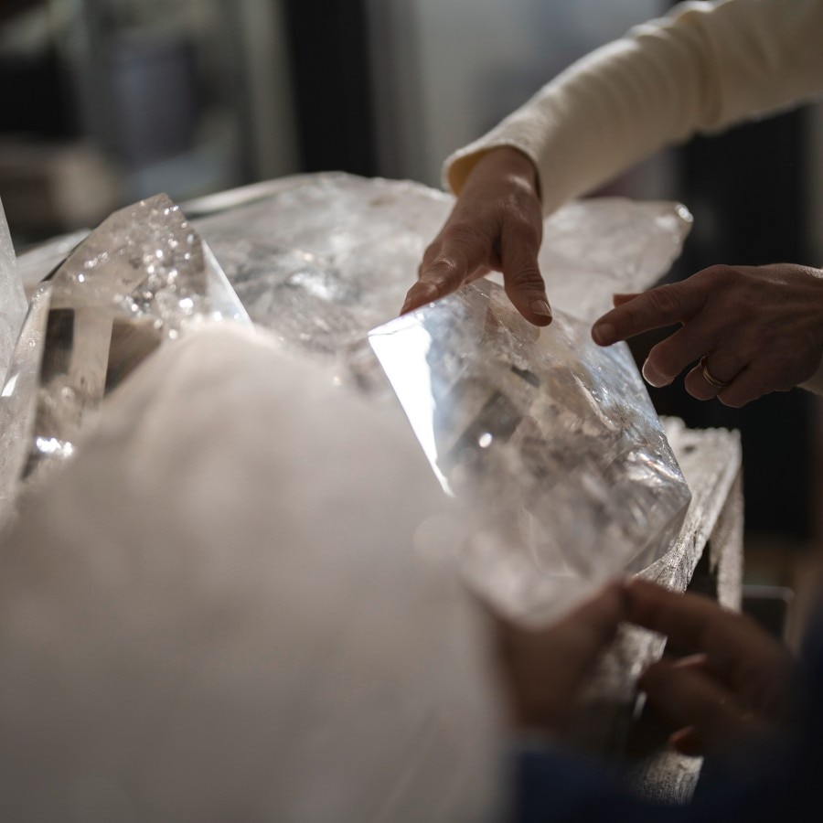 Image illustrating a glistening white rock