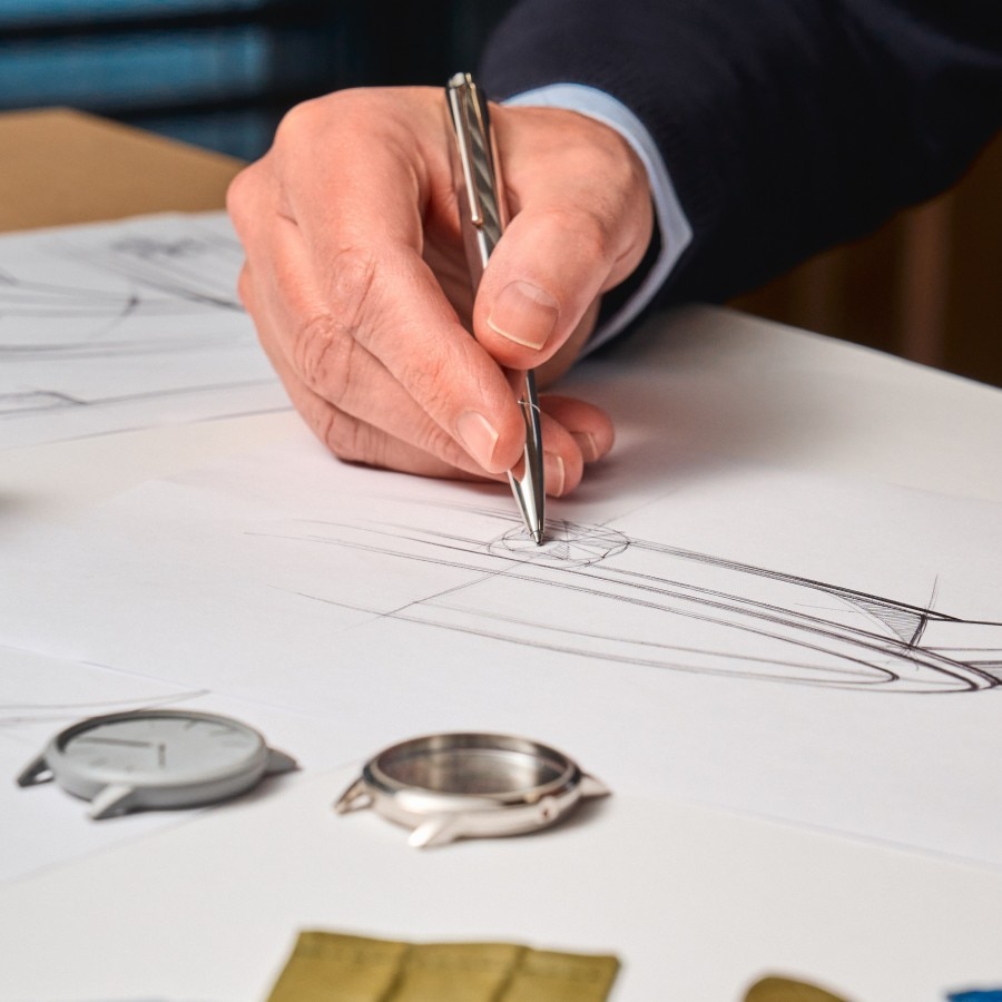 Designer drawing a watch