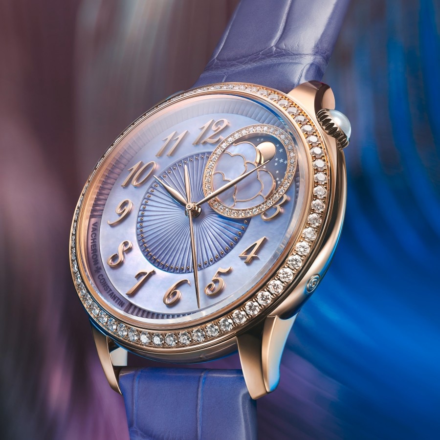 Égérie Moon Phase pink gold watch